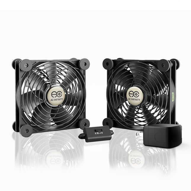 AC Infinity MULTIFAN S7-P, Quiet Dual 120mm AC-Pow