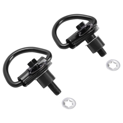 ALMULOO D-Hooks Compatible with 2015-2024 Ford Transit 150 250 350 Rear Cargo Vehicle D Rings Tie Down Hook Powder Coated Black 2Pcs