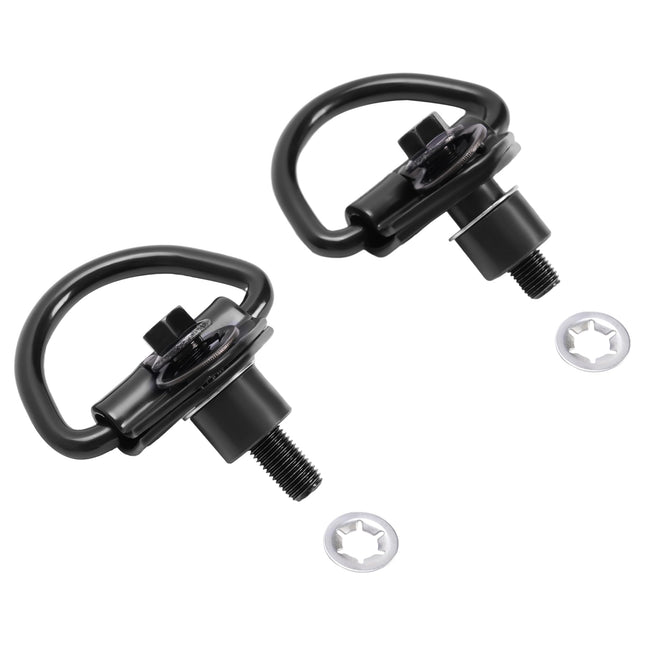 Crochets en D ALMULOO compatibles avec Ford Transit 150 250 350 2015-2024, crochets en D d'arrimage pour véhicule de chargement arrière, revêtement en poudre noire, 2 pièces