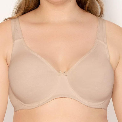 Fruit of the Loom Women's Plus Size Cotton Unlined Underwire Bra Full Coverage, Beige, 44DD