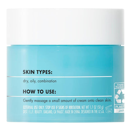 e.l.f. SKIN Holy Hydration! Face Cream, Smooth, Non-Greasy, Lightweight, Nourishing, Moisturises, Softens, Absorbs Quickly, Suitable For All Skin Types