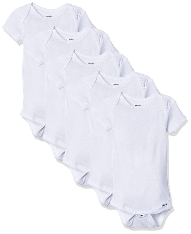 Gerber Baby Soft Cotton Short Sleeve Onesies 5-pac