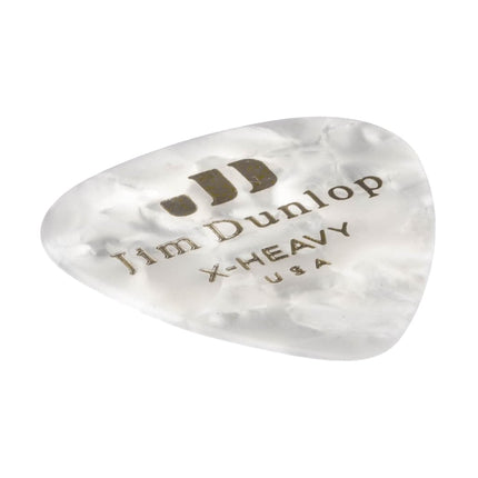 Dunlop 483R04XH Genuine Celluloid, White Pearloid, Extra Heavy, 72/Bag