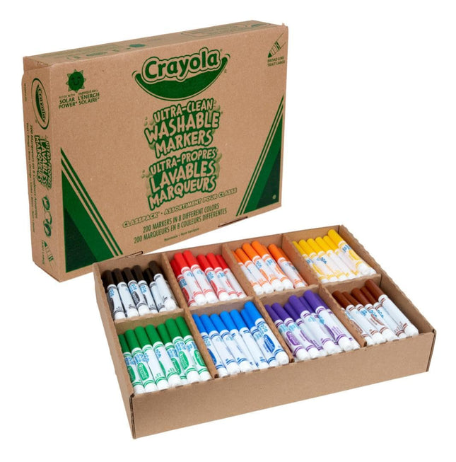 Crayola Classpack Markers -Conical Marker Point Type -Assorted Ink -200/Box Arts & Crafts