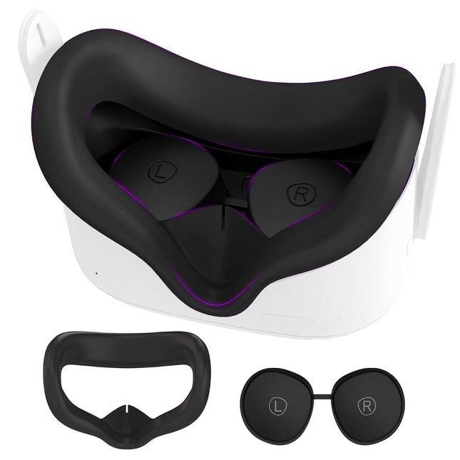AMZDM Face Pad Cover for Oculus Quest 2 with Lens Covers Protectors Washable VR Silicone Covers for Meta Quest 2 VR Accessories