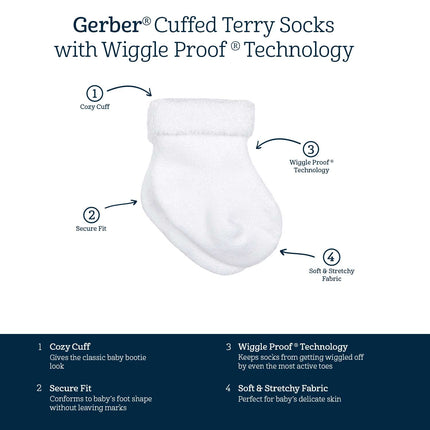 Paquete de 12 pares de calcetines para bebés Gerber, Southwest, de 6 a 9 meses