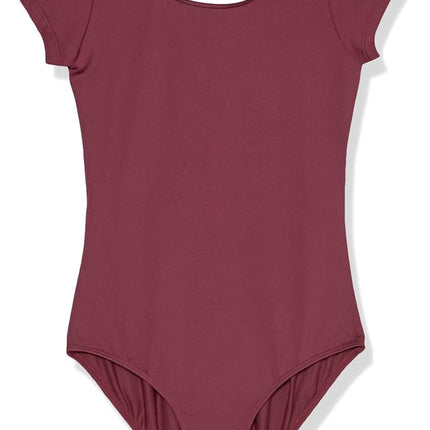 Bloch Dance Girls Dujour Microlux Short Sleeve Leotard, Burgundy, 14