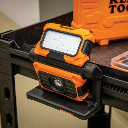 Klein Tools 56417 MODbox Rechargeable 3000-Lumen LED Work Light, Portable 2-in-1 Flood and Spot Light, 360-Degree Rotation, Compatible with MODbox Rail System