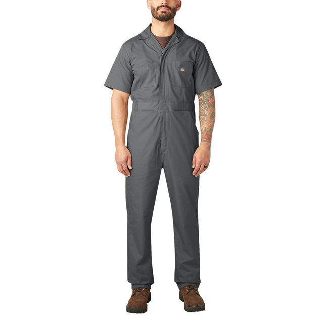 Dickies Men's Short Sleeve Coveralls, Gray, XXL Bi