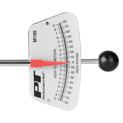 PERFORMANCE TOOL M195 1/4-Inch Drive Torque Beam Wrench - 0-80 inch/lbs | Ball Handle | Accurate Torque Measurement