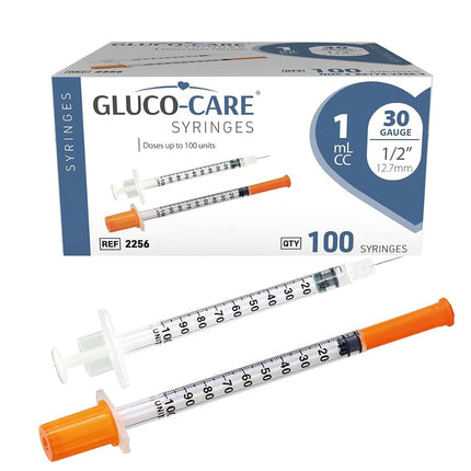 GLUCO-CARE 1 ml/cc Syringes 30G x 1/2’’ (12.7mm), 