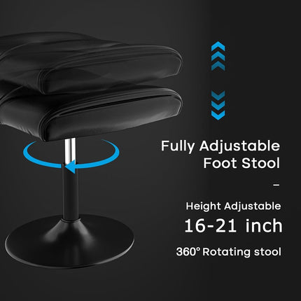 VECELO Office Foot Rest Under Desk Ottoman, Height Adjustable Footrest Simple Meeting Leg Rest for Desk, Relieve Stress, Better Posture, Video Gaming Foot Rest for Gaming Home Office, Black
