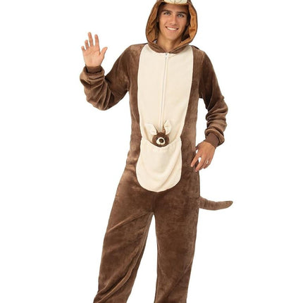 Kangaroo Furry Onesie Costume for Adults - Large-XL