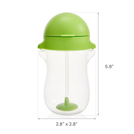 Munchkin Click Lock Any Angle Weighted Straw Cup, 10 Ounce, 2 Count, Blue/Green