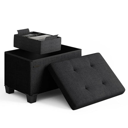 STORAGEBUD Storage Ottoman Cube with Small Bin, 16