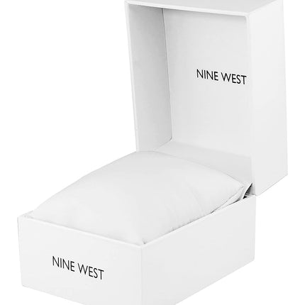 Nine West Women's Crystal Accented Bracelet Watch,Two-Tone