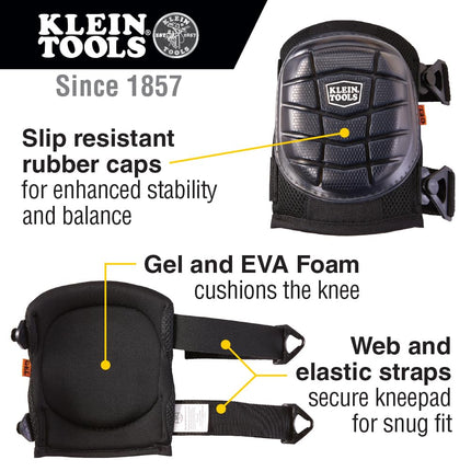 Knee Pads, Lightweight Gel Knee Pads with Slip Resistant Rubber Caps, Cinch Tight Straps