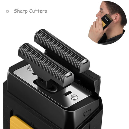 KEMEI Foil Shaver Double Electric Shaver for Men, Professional Electric Razors Head Shaver for Bald Men, Barber Supplies Cordless Rechargeable