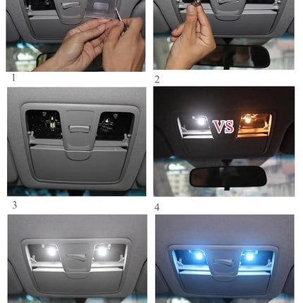 WLJH Ampoule feston LED 31 mm extrêmement lumineuse Canbus sans erreur 2835 Chipsets DE3022 DE3175 Ampoules LED d'intérieur pour plafonnier, carte, porte, éclairage de courtoisie (10 pièces, blanc)