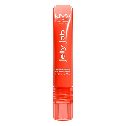 NYX Professional Makeup Jelly Job Peptide Lip Gloss, High-Shine Glassy Finish, Volumizing Peptide Complex & Cherry Oil, 16 Shimmer & Pure-Shine Shades, Shade: Orange Ya Jelly?