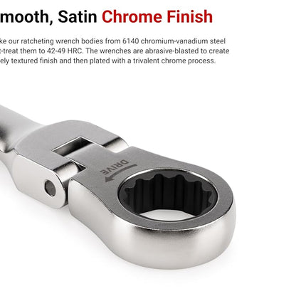 Llave combinada de carraca TEKTON de 22 mm con cabeza flexible y 12 puntas | WRC26422