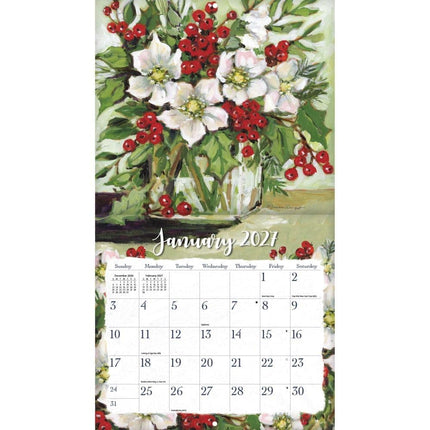 2027 Calendar LANG Gallery Florals Deluxe Wall 27991002020