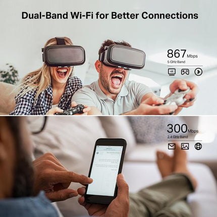 Routeur Wi-Fi TP-Link AC1200 (Archer A54) - Routeur Internet sans fil double bande, 4 ports Fast Ethernet 10/100 Mbps, prend en charge le Wi-Fi invité, le mode point d'accès, IPv6 et le contrôle parental