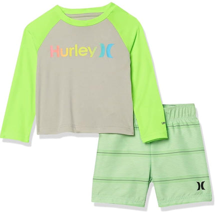 Conjunto de dos piezas de traje de baño para niño Hurley, Flash Lime, 4