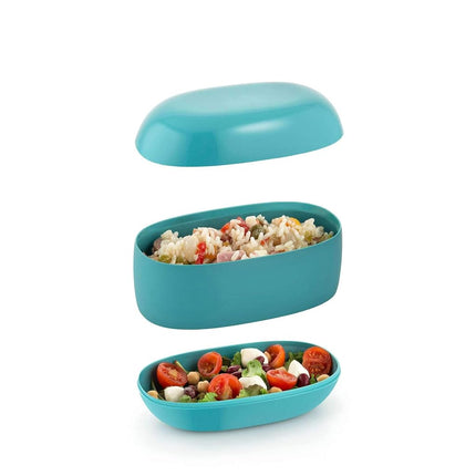 Alessi Food à Porter SA02 G – Three-Piece Lunch Box, Thermoplastic, Red, 10 cm