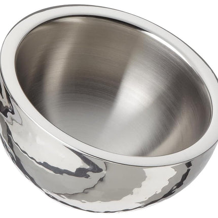 Elegance Hammered 8-Inch Stainless Steel Dual Angle Doublewall Serving Bowl
