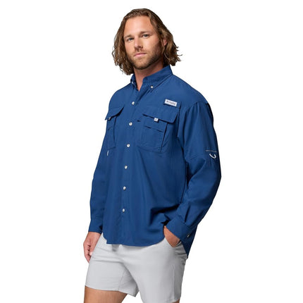 Camisa de manga larga Bahama II PFG descontinuada para hombre Columbia, Carbon, 5X Tall