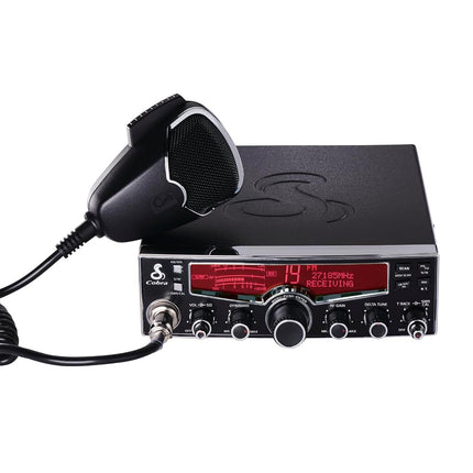 Radio CB Profesional Cobra 29LX AM/FM - Radio de Emergencia, Artículos Esenciales para Viaje, Canales Meteorológicos NOAA y Sistema de Alerta de Emergencia, Pantalla LCD de 4 Colores Seleccionables, Escaneo Automático, Negro
