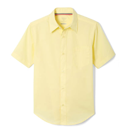 French Toast Husky Boys Short Sleeve Classic Dress Shirt, Yellow, 20 Husky