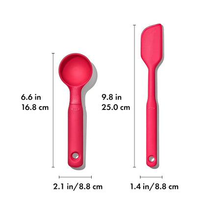 OXO Good Grips Medium Silicone Cookie Scoop & Small Spatula Set