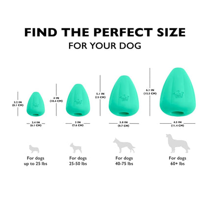 Chew King by Mammoth Premium Treat Dispensing Dog Toy, Durable Natural Rubber Chew Toy, Safety Air Vent, Interactive Enrichment Toy for Aggressive Chewers, XXL - Teal
