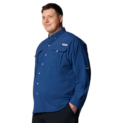 Camisa de manga larga Bahama II PFG descontinuada para hombre Columbia, Carbon, 5X Tall
