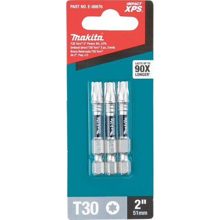Makita E-00876 Impact XPS T30 Torx 2" Power Bit, 3/pk