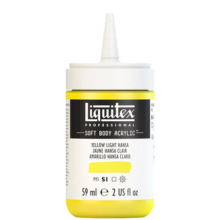 Pintura acrílica de cuerpo suave Liquitex Professional, botella de 2 oz, amarillo claro Hansa