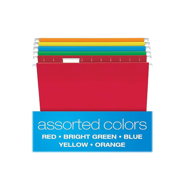 Pendaflex Recycled Hanging File Folders, Letter Size, 5 Assorted Colors, 25 Per box (81663)