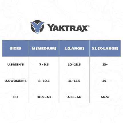 Yaktrax Adventure Grip - Durable Winter Traction Device with Stainless Steel Spikes for Ice and Snow, Flexible Thermoplastic Rubber Upper, Fits Various Footwear, Ideal for Hiking and Mountaineering