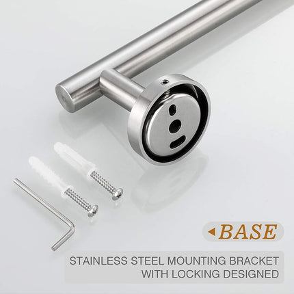 USHOWER Brushed Nickel Bath Towel Bar, 30-Inch Towel Rack for Bathroom Wall Mounted, Thicken SUS304 Stainless Steel Towel Rod (Total Length 32-Inch)