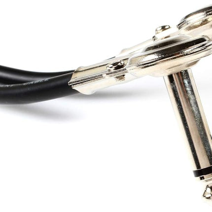 HOSA INSTRUMENT CABLE W/RIGHT ANGLE PLUGS, 1 ft. CABLES FOR KEYBOARDS & SYNTH MODULES - RIGHT-ANGLE, METAL CONNECTORS