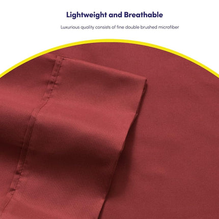 Cal King Size Bed Sheets - 6 Piece 1500 Supreme Collection Fine Brushed Microfiber Deep Pocket California King Sheet Set Bedding - 2 Extra Pillow Cases, Great Value, California King, Burgundy