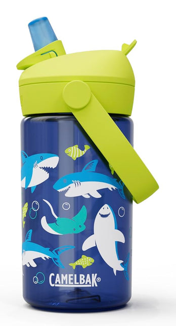 Camelbak THRIVE FLIP STRAW KIDS 415 ml – sports bottle – leak-proof – for kids – easy handling – ideal for on the go – Sharks And Rays, size: OS