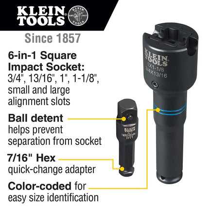 4-in-1 Square Impact Socket Klein Tools NRHD4