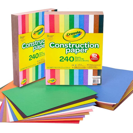 Crayola Construction Paper, 480 Count, 2-Packs of 240 Each, 10, Great for Arts & Crafts, Home or School Projects
