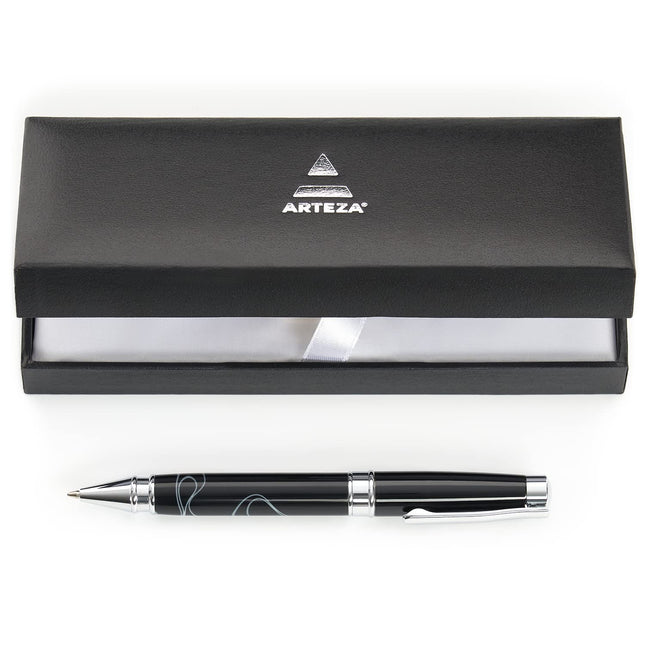 Arteza Ballpoint Pen Gift Set, Black Ink, Silver &