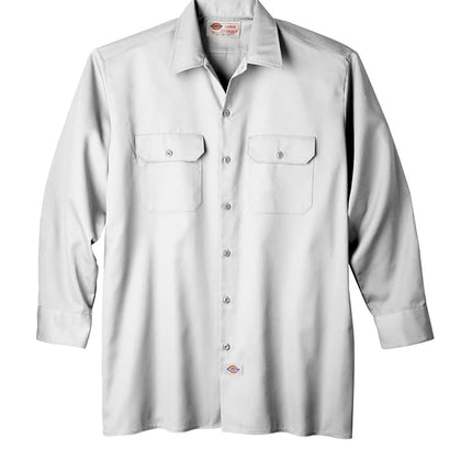 Dickies Men's Long-Sleeve Work Shirt, Military Green Single Dye Heather, 3X-Large Tall