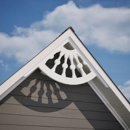 Pitch Classic Wagon Wheel Architectural Grade PVC Gable Pediment, 60"W x 12 1/2"H x 1"P (5/12)