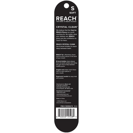 Reach Crystal Clean Toothbrush Soft Bristles 1 Count, (Pack of 6)